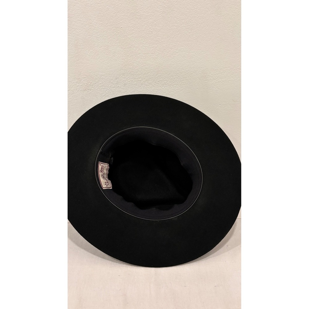 Goorin Bros Mens Black 100% Wool Wide‎ Brim Fedora Hat Made in USA Large - Picture 4 of 6